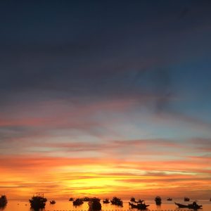 sunset and boats